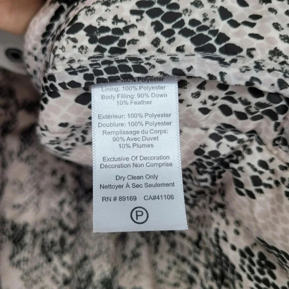 Atm Animal print feather down boxy puffer jacket size Medium - Picture 6 of 12